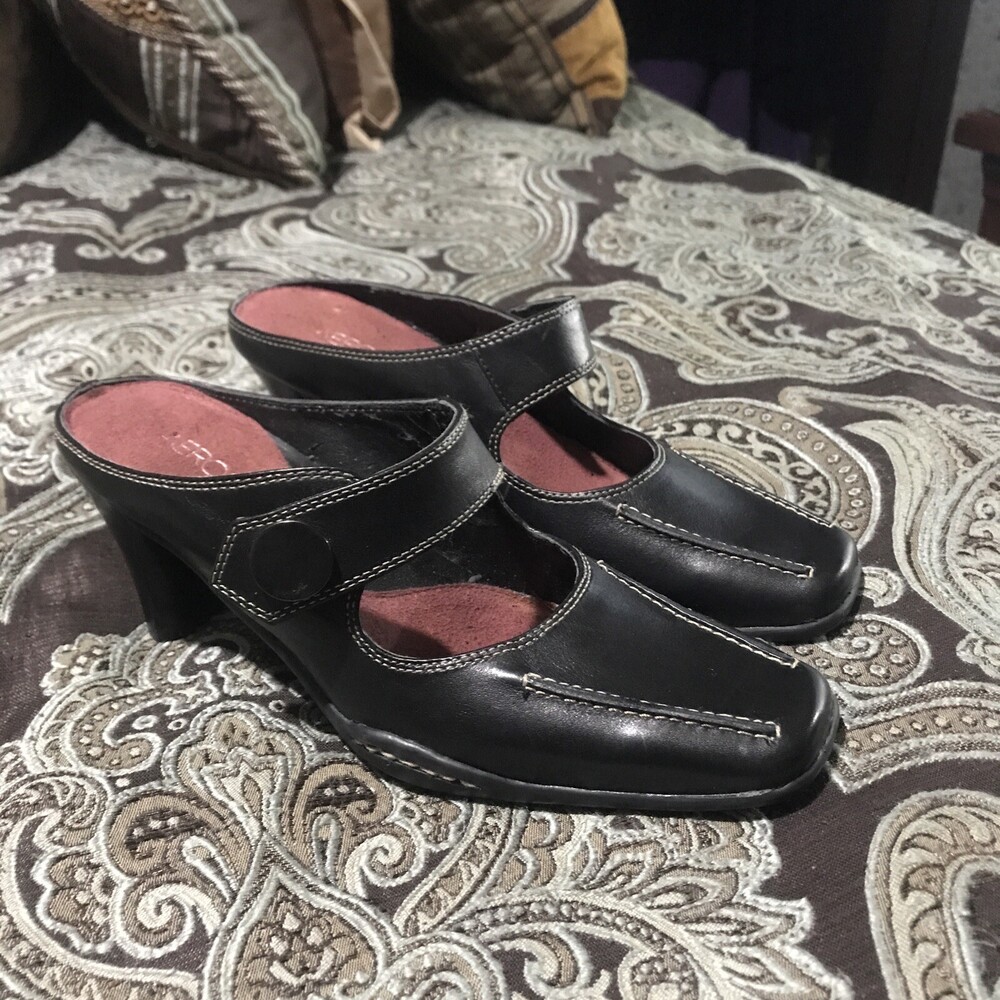 Aerosoles Sugar Snap Womens Mules Slip On Leather Black Size 5.5M Beautiful